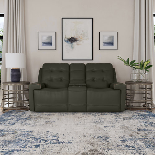 Flexsteel Iris 78'' Leather Power Reclining Loveseat Wayfair